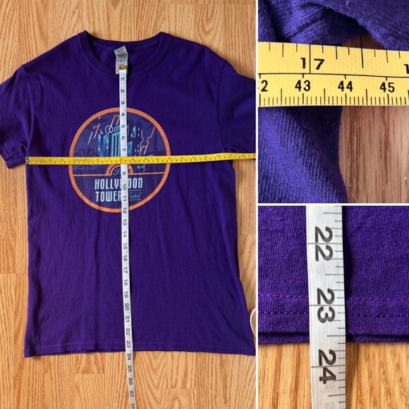 Hollywood Twilight Zone Tower of Terror Ride T Shirt Unisex Sz S Purple Disney - Picture 3 of 6